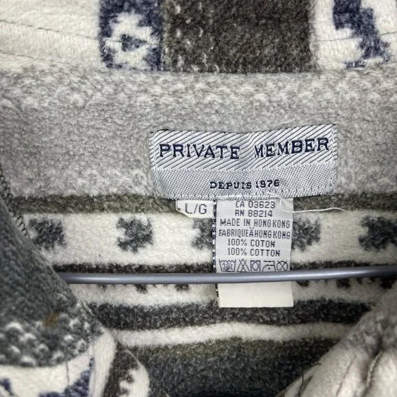 VTG Private member Heavy Button-Down Over Shirt L Aztec Southwest Pattern Retro - Picture 6 of 16